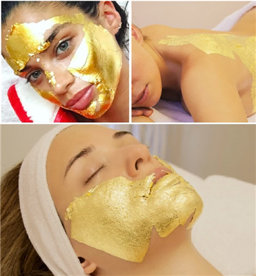 Zlatni papir, dobar je proizvod za njegu kože, luksuzni ukrasni projekt.